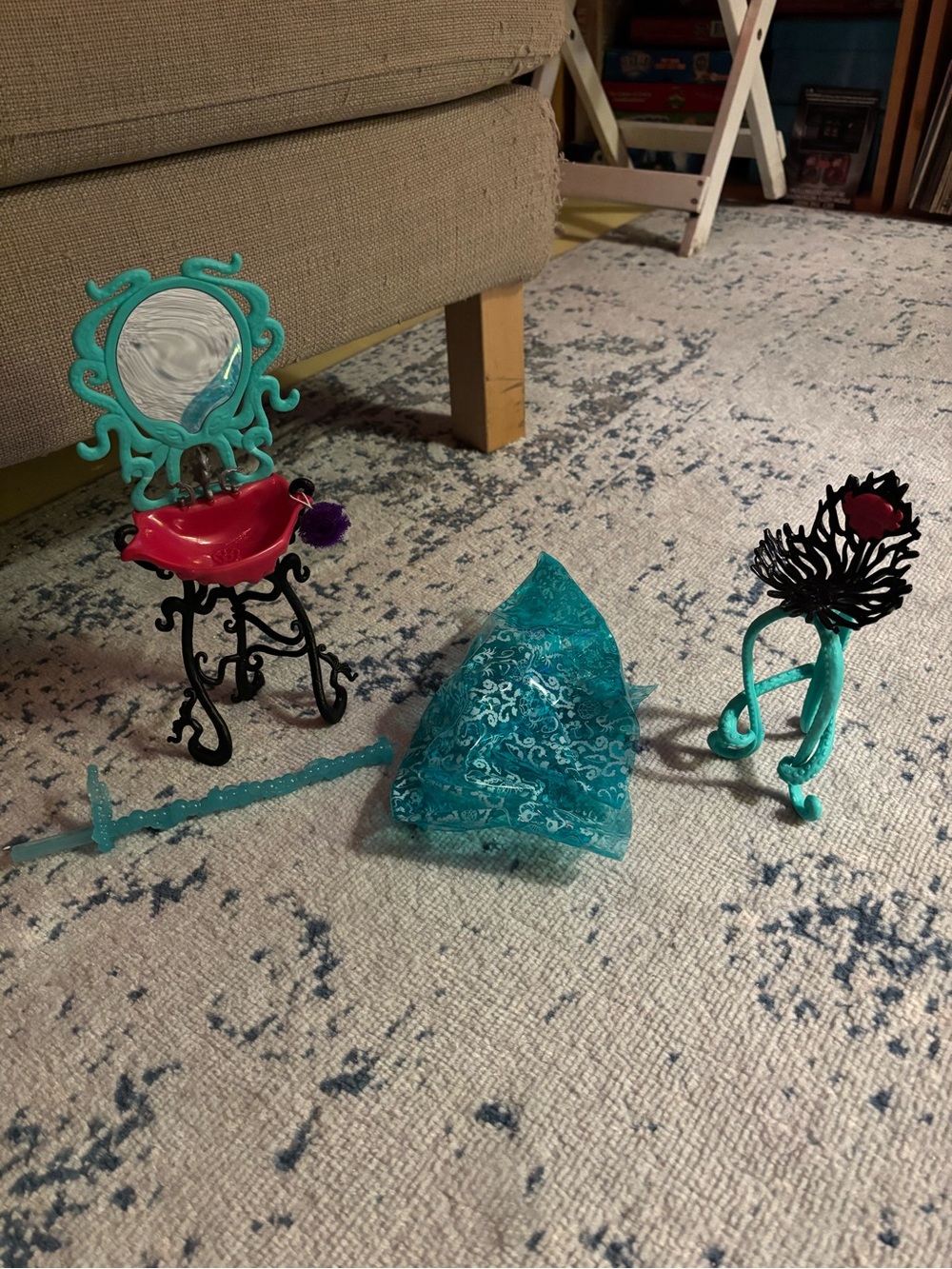 monster high teal black red accessory set